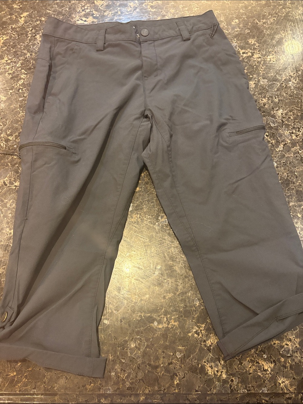Women's Stretch Cargo Capris - Dark Gray